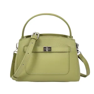 Halifax Women Small Leather Top Handle Shoulder Handbag  Olive