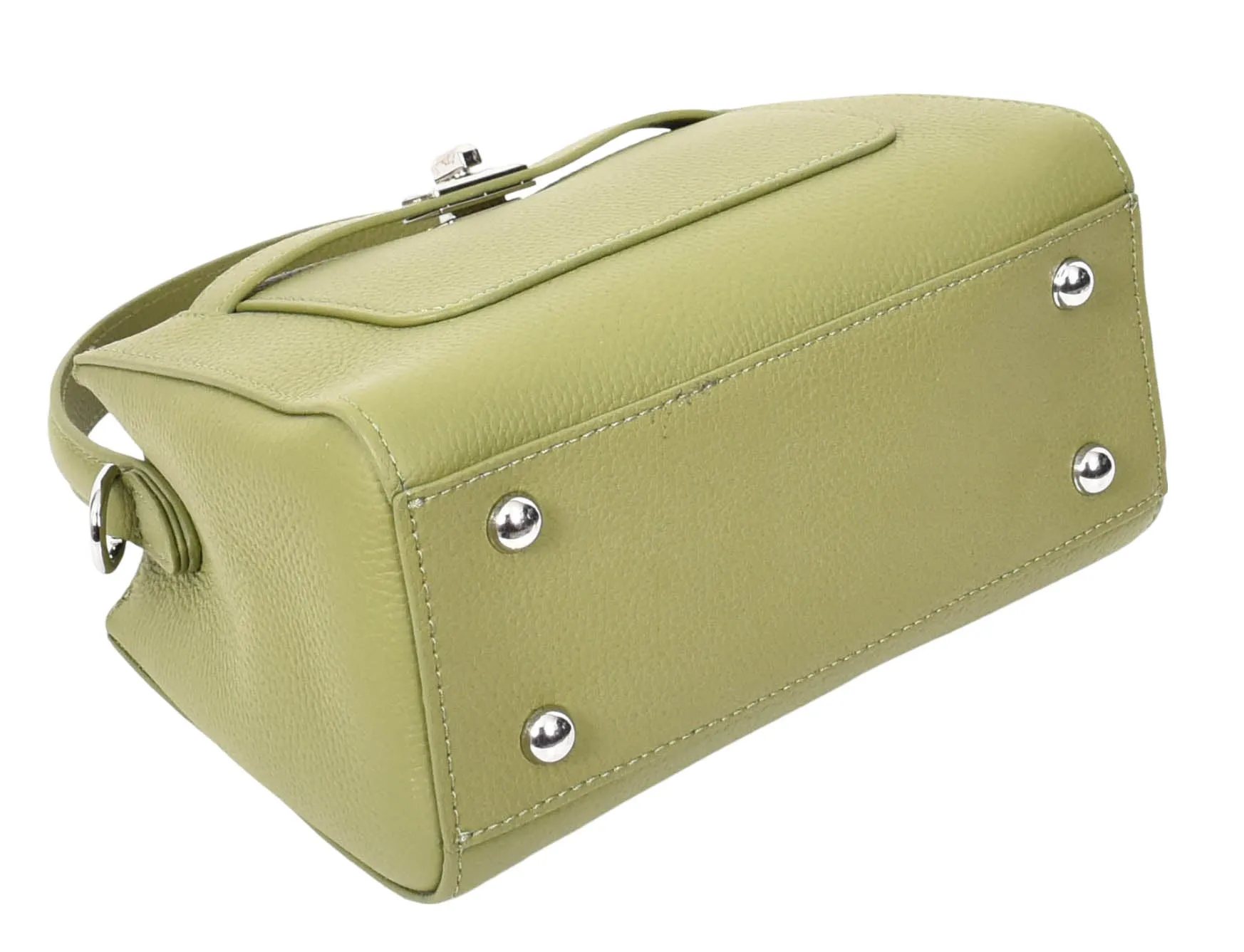 Halifax Women Small Leather Top Handle Shoulder Handbag  Olive