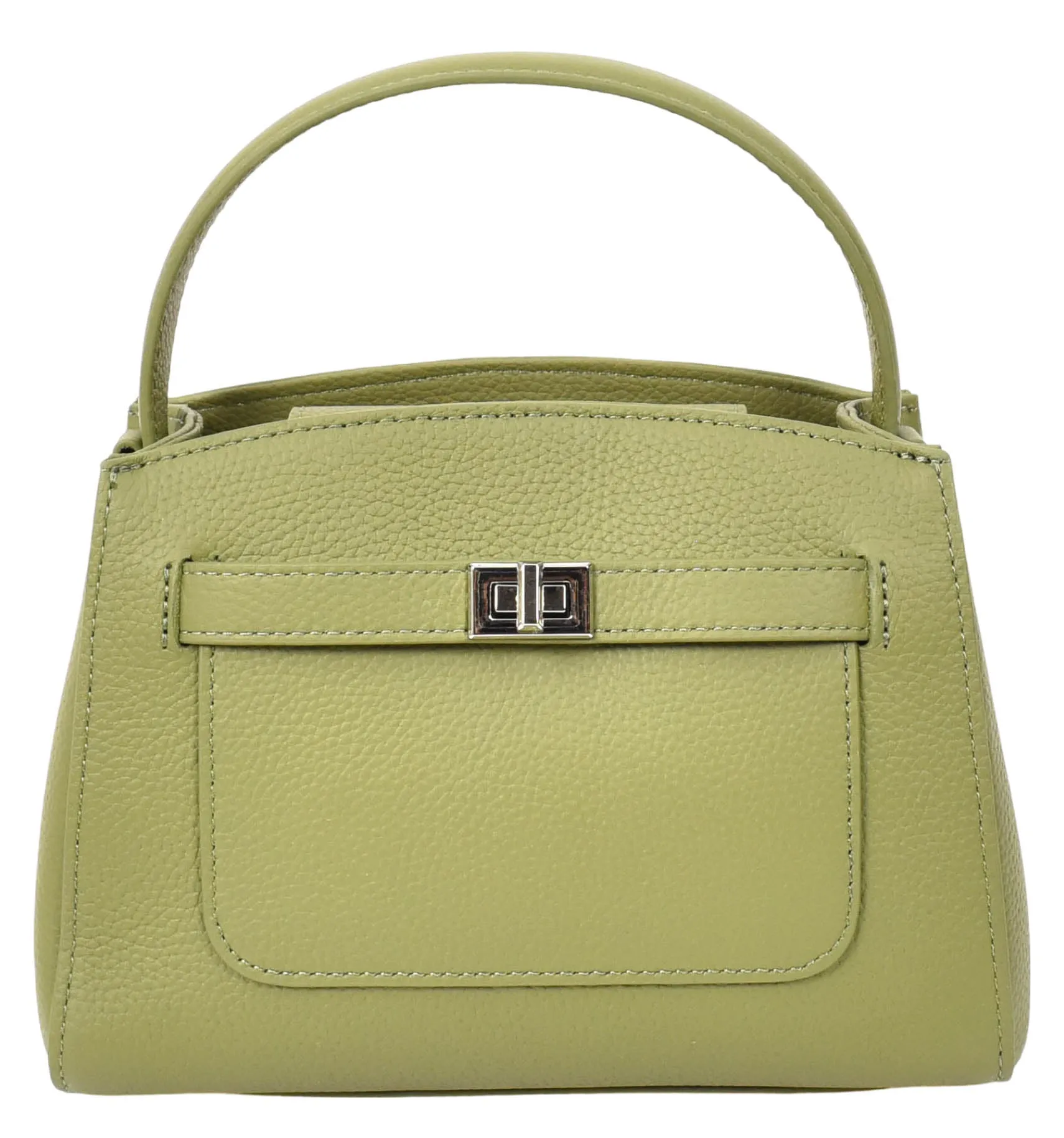 Halifax Women Small Leather Top Handle Shoulder Handbag  Olive