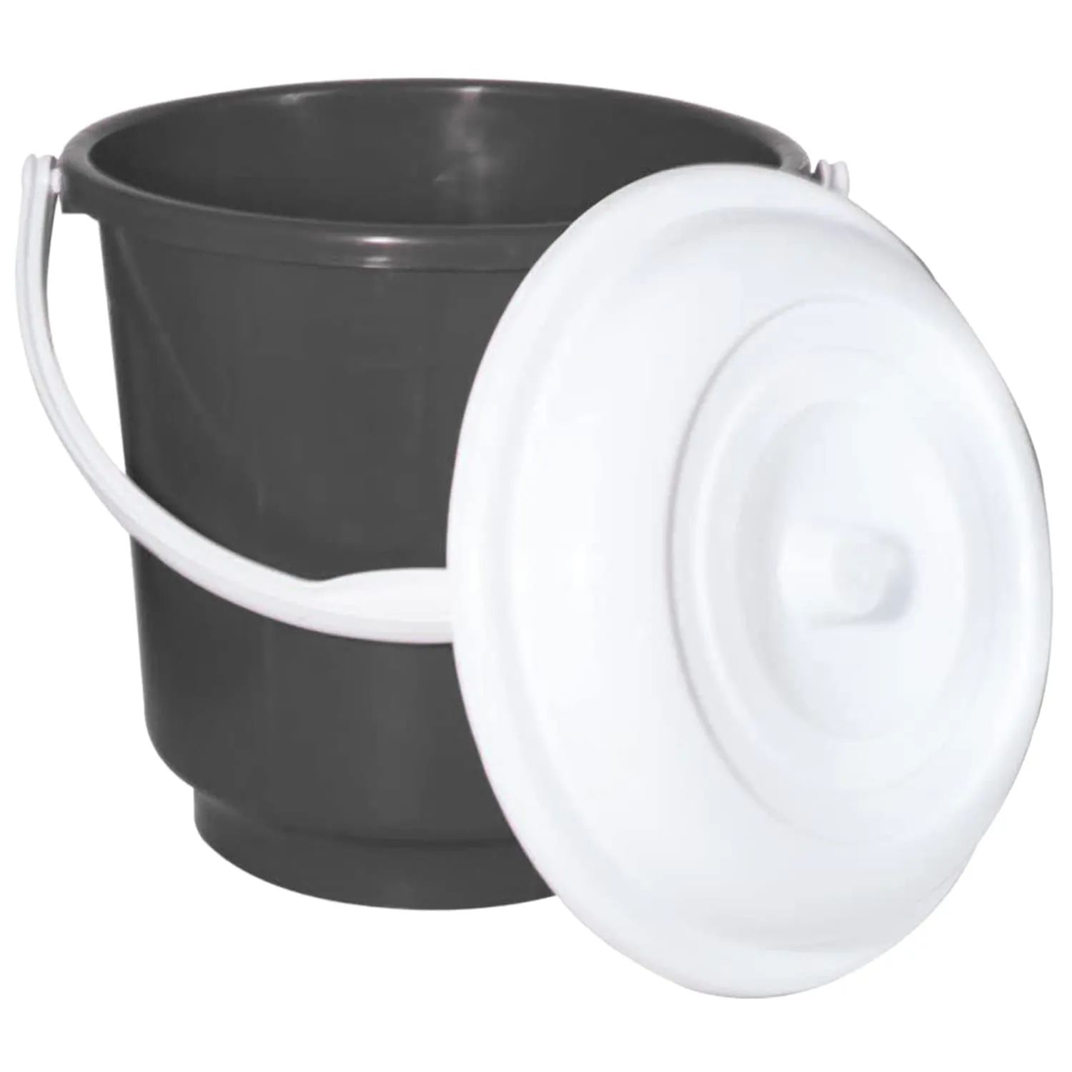 Heart Home Multipurposes Plastic Bucket For Bathing Home Cleaning & Storage Purpose With Lid, 18Ltr. (Grey)-47HH01161