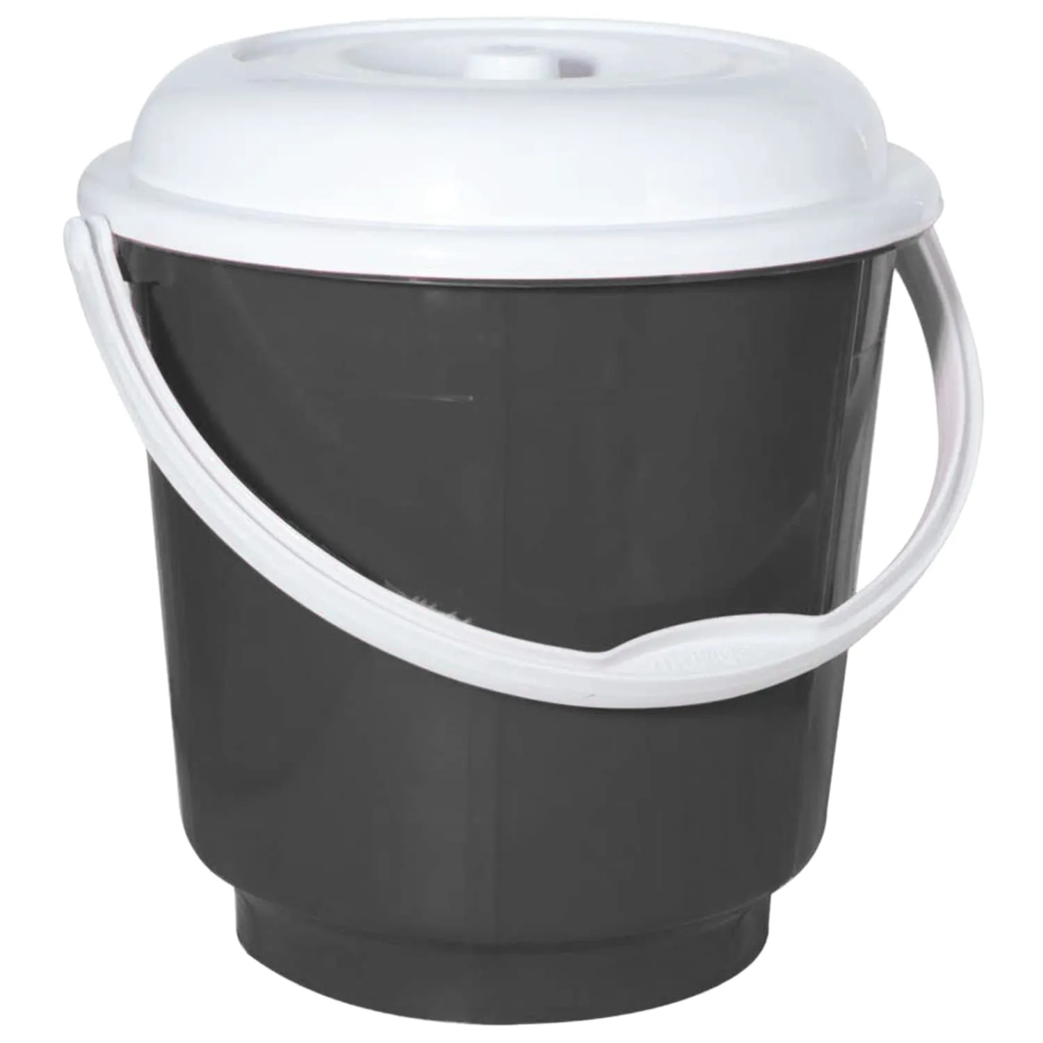 Heart Home Multipurposes Plastic Bucket For Bathing Home Cleaning & Storage Purpose With Lid, 18Ltr. (Grey)-47HH01161