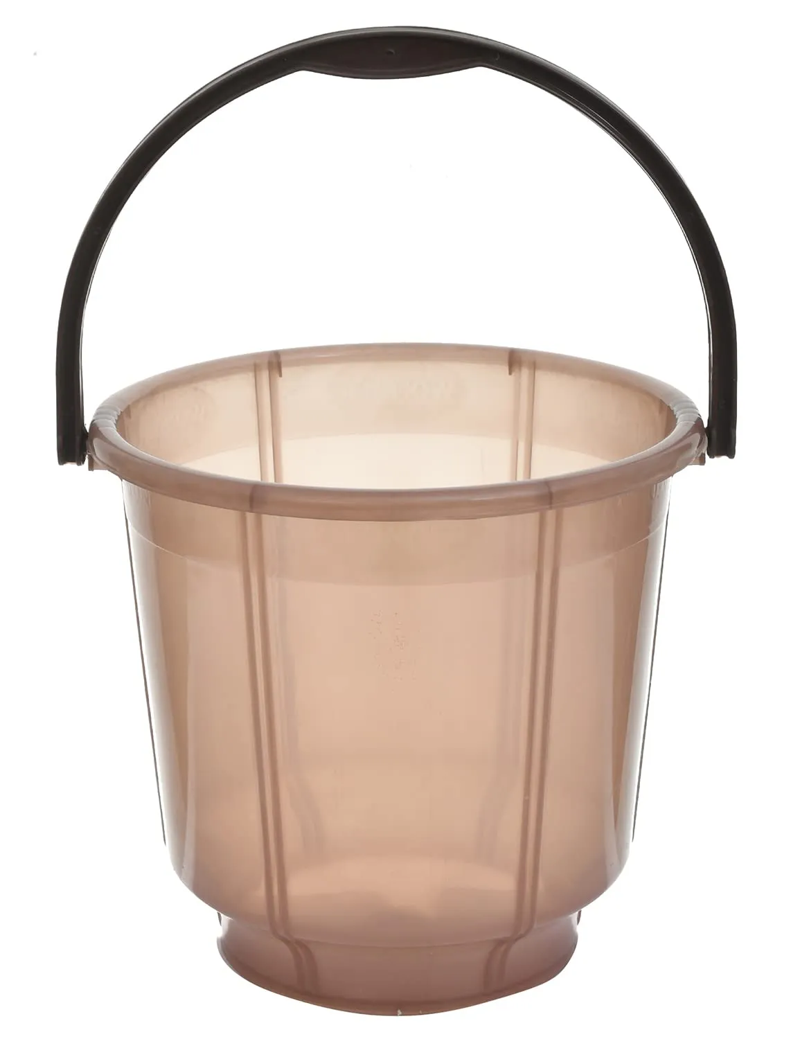 Heart Home Multipurposes Tranasparent Plastic Bucket For Bathing Home Cleaning & Storage Purpose, 13Ltr.- Pack of 2(Brown)-47HH01219