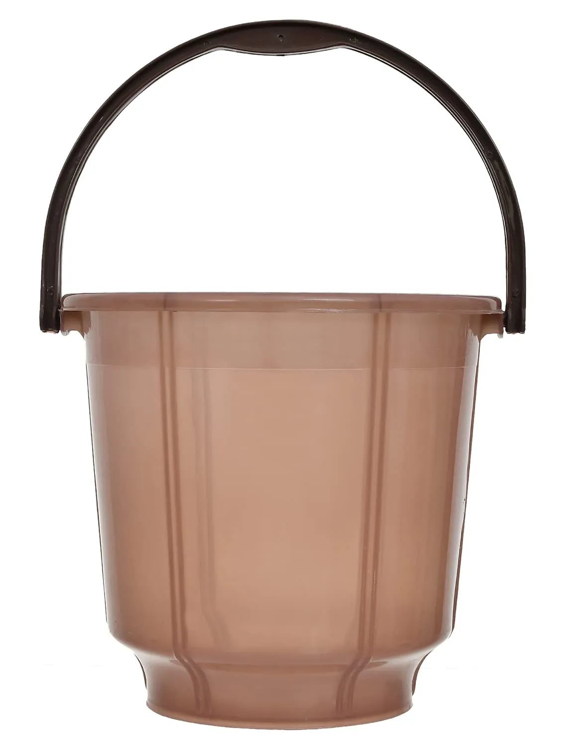 Heart Home Multipurposes Tranasparent Plastic Bucket For Bathing Home Cleaning & Storage Purpose, 13Ltr.- Pack of 2(Brown)-47HH01219