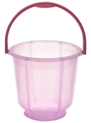 Heart Home Multipurposes Tranasparent Plastic Bucket For Bathing Home Cleaning & Storage Purpose, 13Ltr. (Pink)-47HH01213
