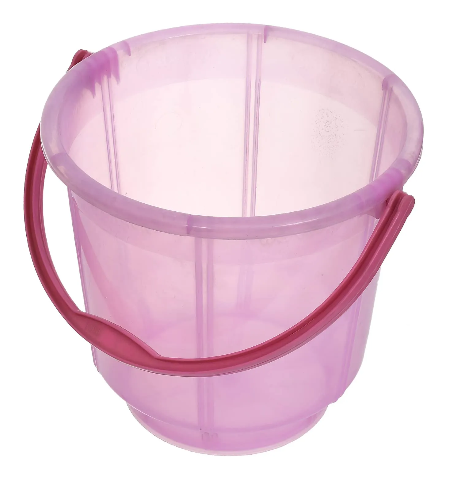 Heart Home Multipurposes Tranasparent Plastic Bucket For Bathing Home Cleaning & Storage Purpose, 13Ltr. (Pink)-47HH01213