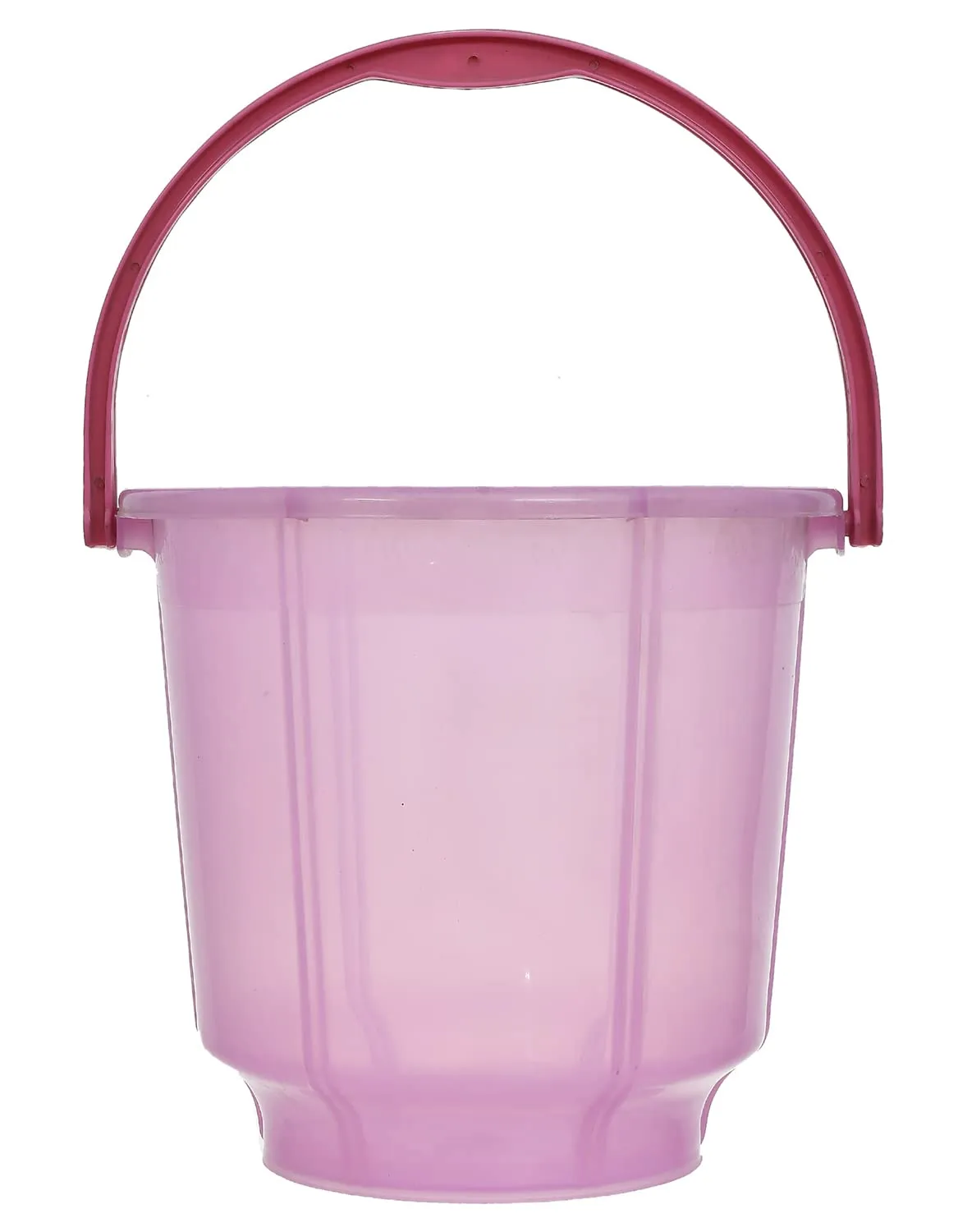 Heart Home Multipurposes Tranasparent Plastic Bucket For Bathing Home Cleaning & Storage Purpose, 13Ltr. (Pink)-47HH01213