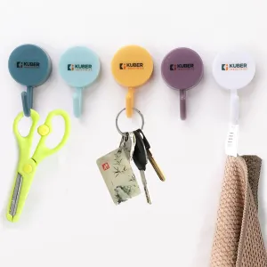 Homestic Sticky Hooks for Wall|Premium PP Build|Durable & Rust-Proof|Self Adhesive Hook for Easy Installation|Multi-Purpose Wall Hooks for Bathroom, Kitchen, Bedroom|Pack of 5|1601|Multicolor