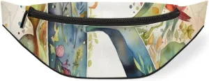 Initial R Letter Fanny Packs for Women Men Cross Body Purse Waterproof Sports Waist Bag Pack Belt Bag for Travel Hiking Running Cycling