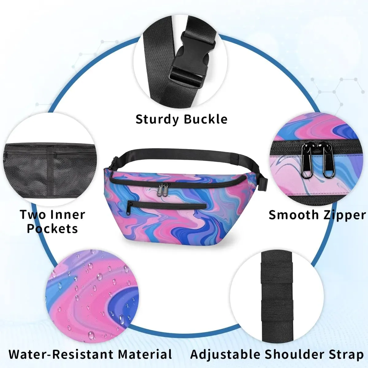 Irregular Texture Sling Bag Crossbody Backpack Chest Daypack for Women Sport Travel Hiking Casual Bag Multipurpose Waist Pack With Zipper Closure Adjustable Strap Shoulder Bag