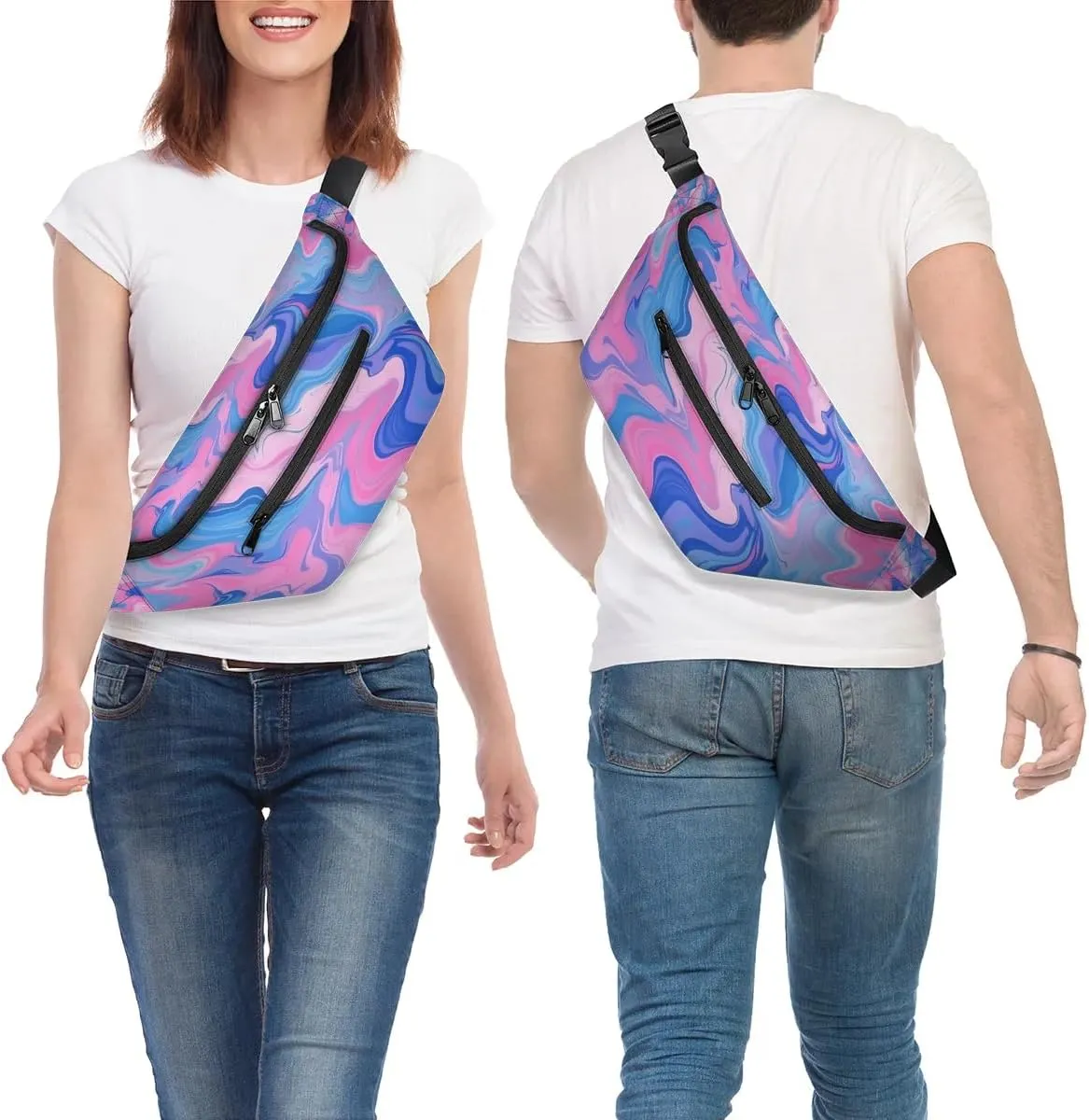 Irregular Texture Sling Bag Crossbody Backpack Chest Daypack for Women Sport Travel Hiking Casual Bag Multipurpose Waist Pack With Zipper Closure Adjustable Strap Shoulder Bag