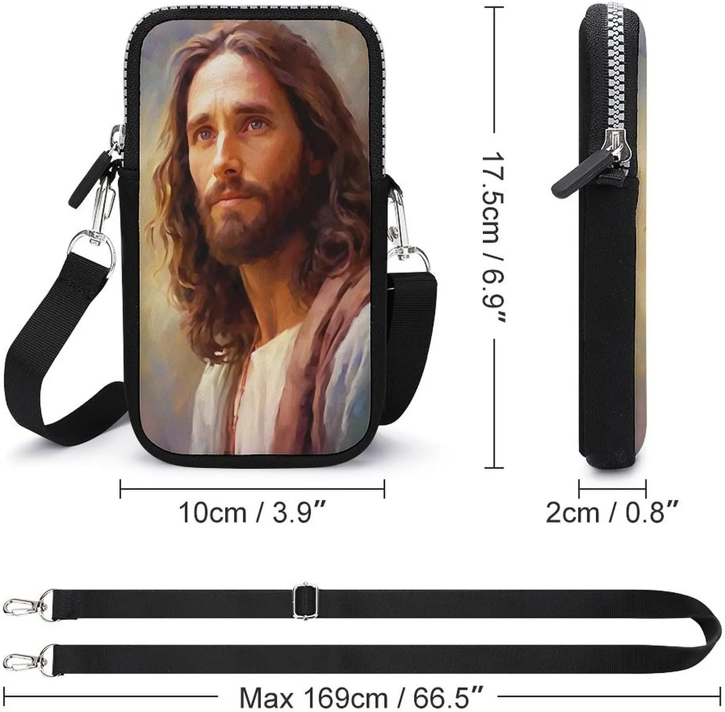 Jesus Walking through Water Crossbody Mobile Phone Bag Smartphone Bag With Adjustable Strap