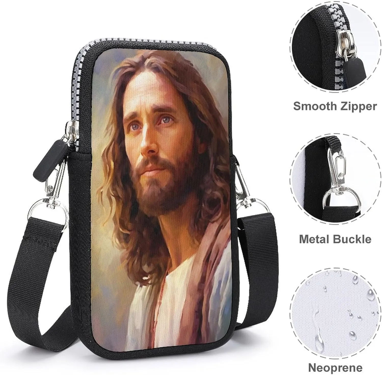 Jesus Walking through Water Crossbody Mobile Phone Bag Smartphone Bag With Adjustable Strap