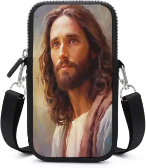 Jesus Walking through Water Crossbody Mobile Phone Bag Smartphone Bag With Adjustable Strap
