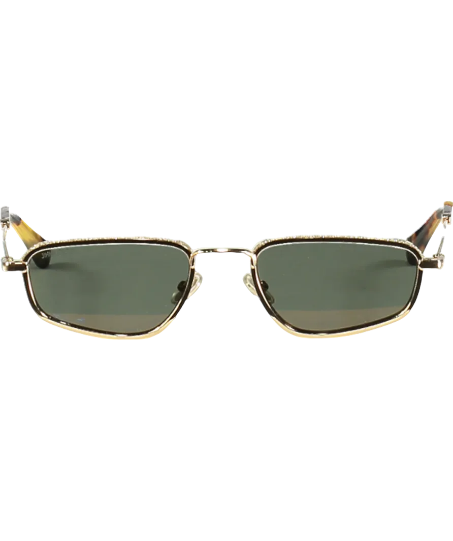 Jimmy Choo Metallic Rectangular Shimmer Frame Sunglasses