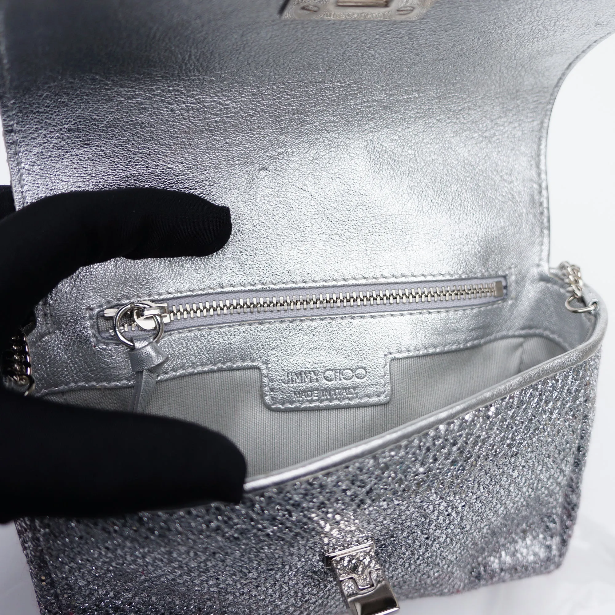 JIMMY CHOO RUBY GLITTER SHOULDER BAG