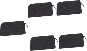 KALLORY 5pcs Simple Multi-Function Felt Tool Bag Versatile Clay Tools Organizer Pouch for Efficient Storage Construction Zippers for Crafting Sculpting and Home Projects