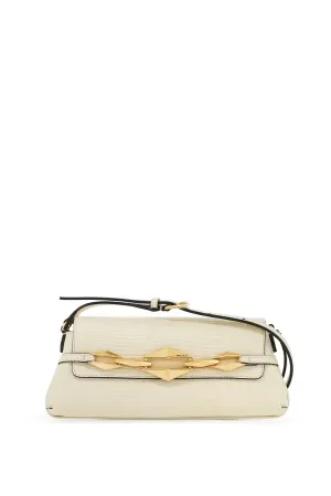 Leather Lizard Print Diamond Shoulder Bag