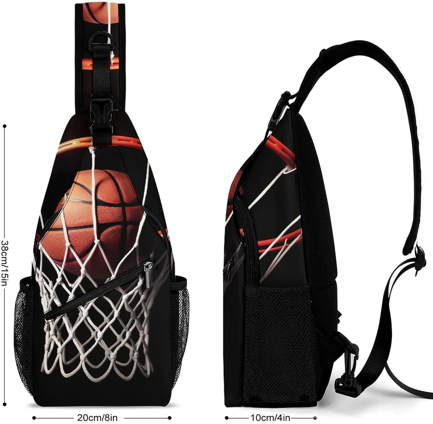 Lightweight Chest Bag Crossbody Bag Basketball Sling Backpack for Women Men Sports Travel