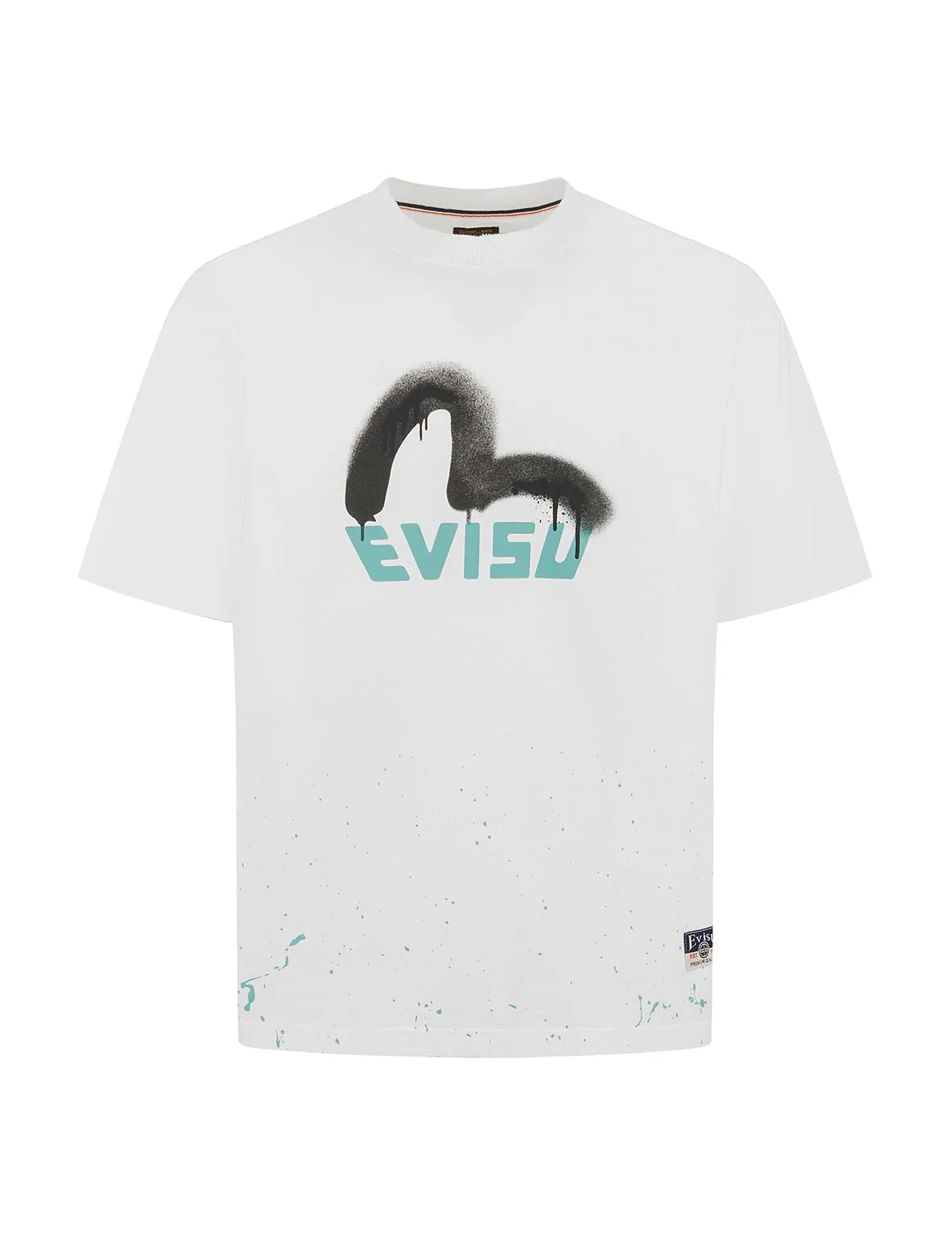 Logo and Seagull Print Relax Fit T-shirt