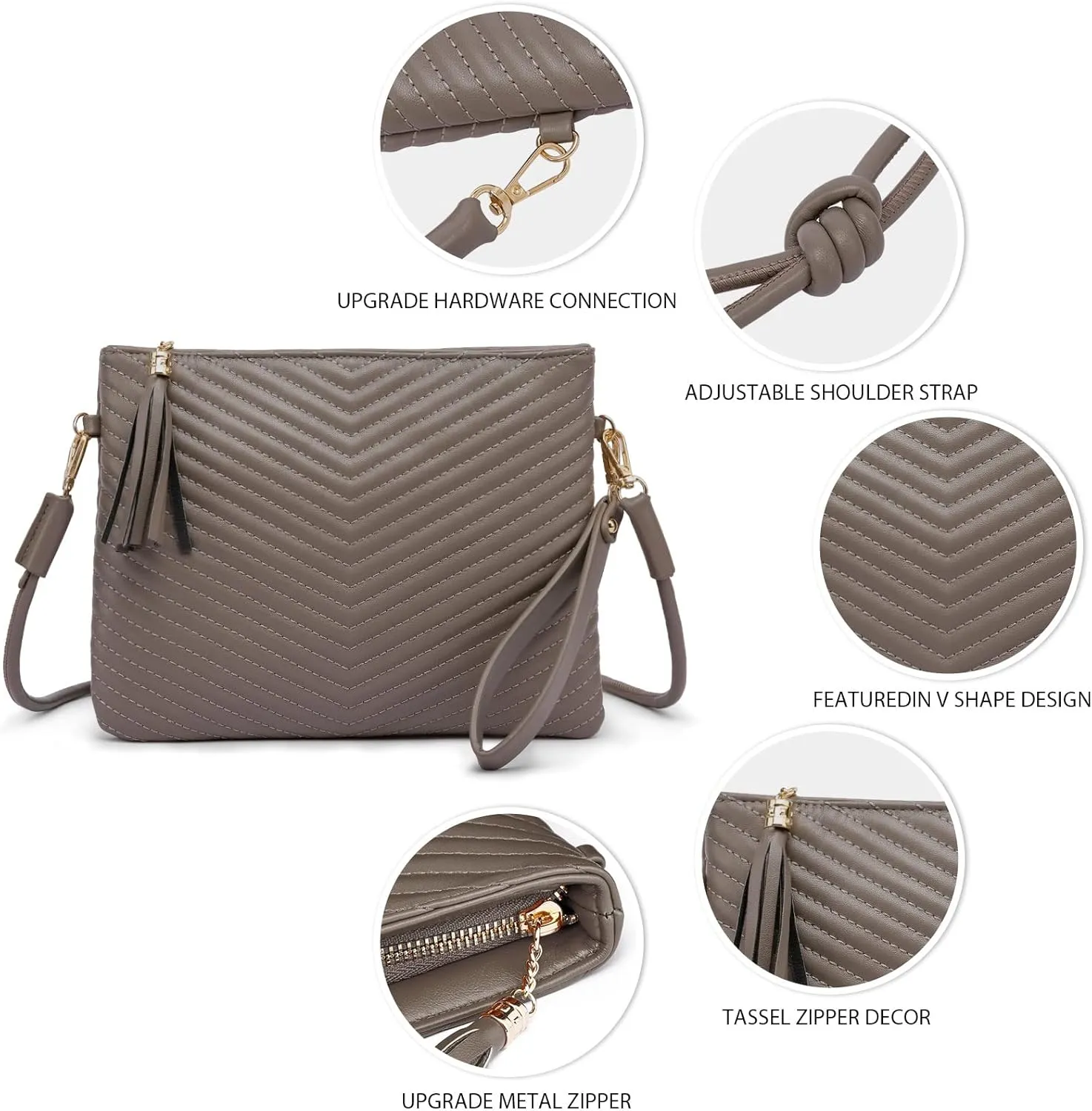LYPULY Small Crossbody Bags for Women, Trendy Vegan Leather Shoulder Purses, Clutch Wallet with Wristlet Strap