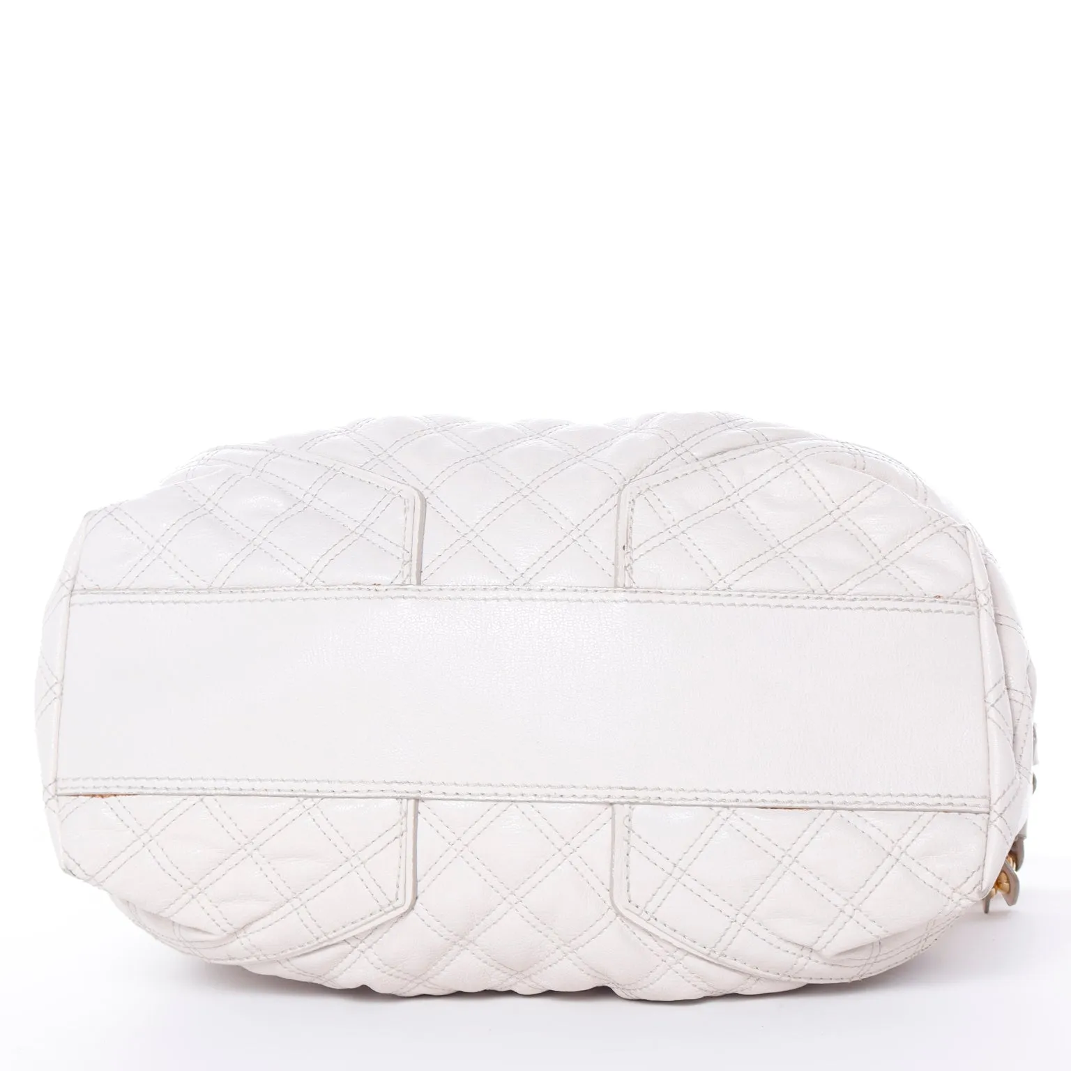 Marc Jacobs Bone Quilted Leather Bag with Gold Hardware