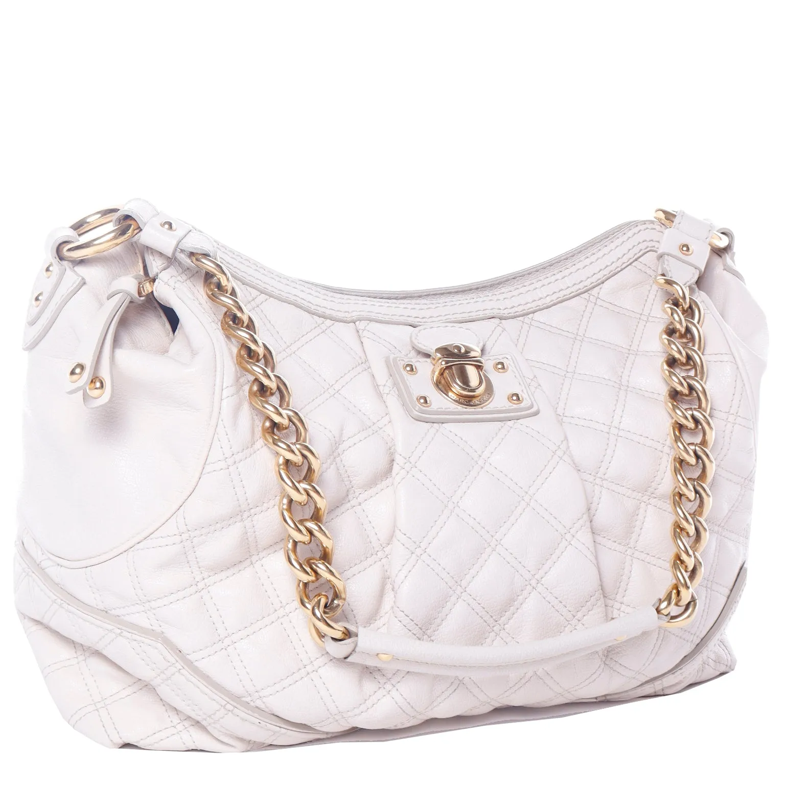 Marc Jacobs Bone Quilted Leather Bag with Gold Hardware