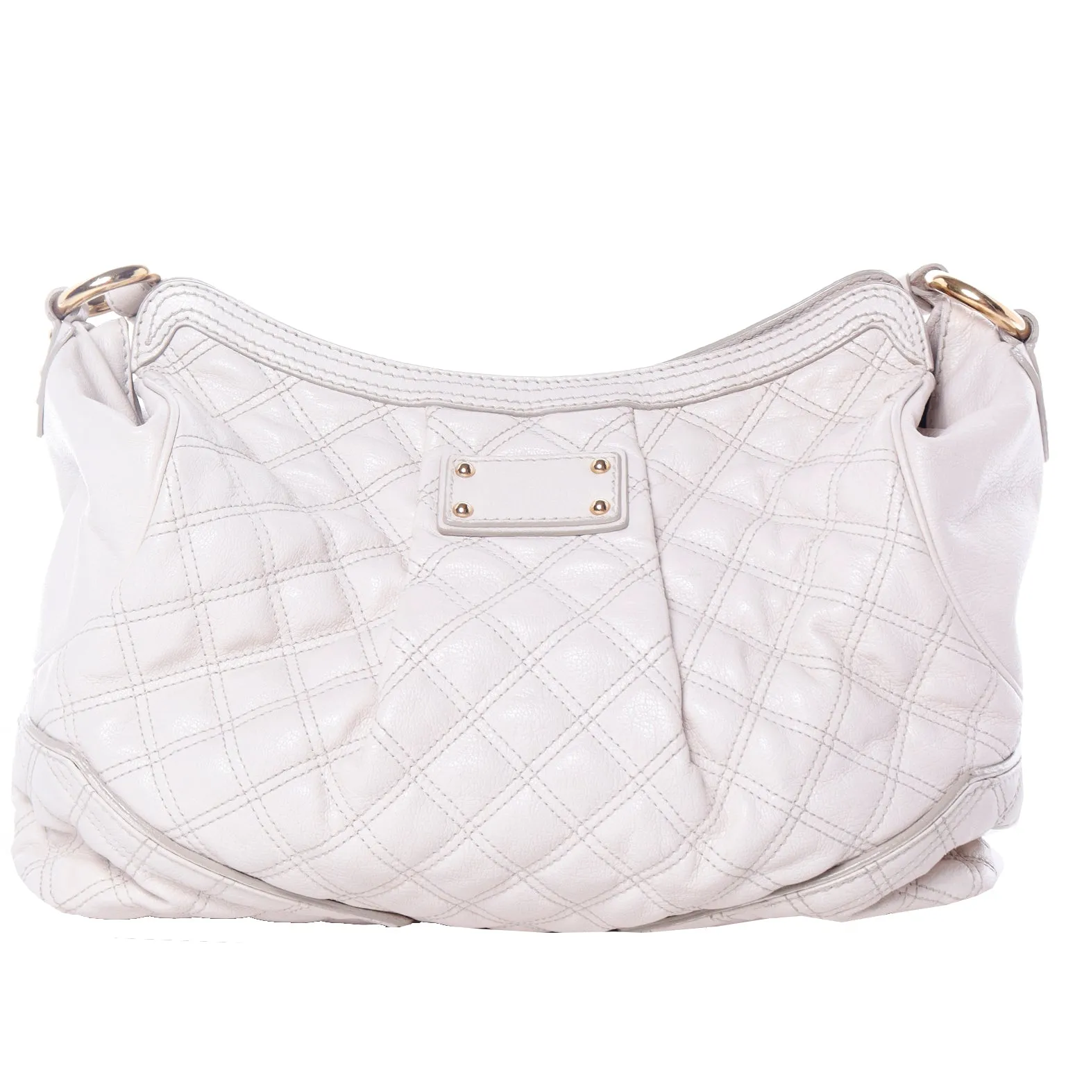 Marc Jacobs Bone Quilted Leather Bag with Gold Hardware