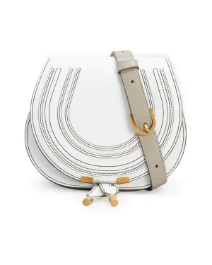 Marcie Small Saddle Bag in Crystal White