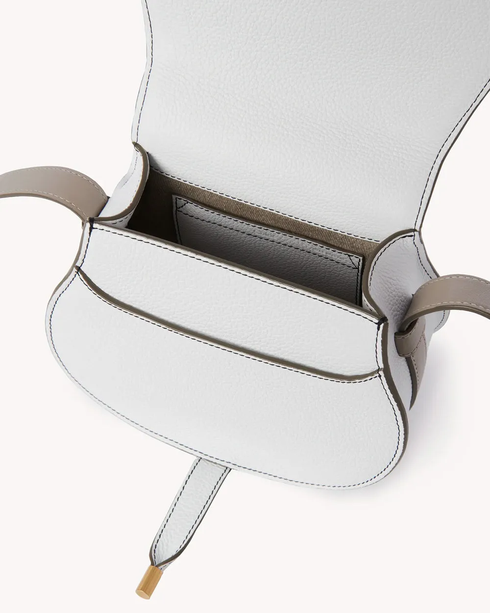 Marcie Small Saddle Bag in Crystal White