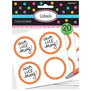 Orange  Scalloped Party Bag Labels - 20 Pkt