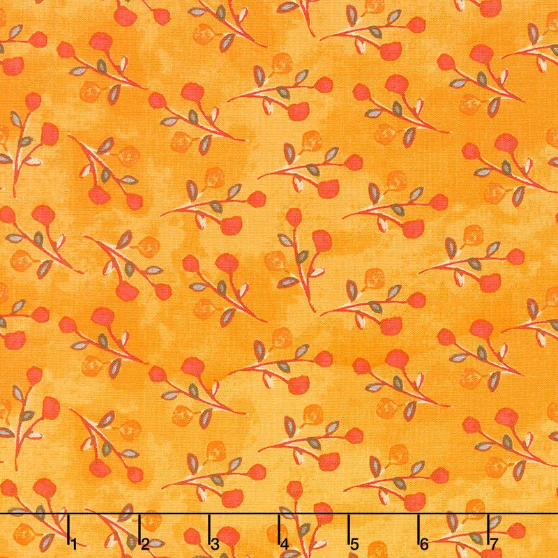 Painted Patchwork - Sprig Light Orange Yardage