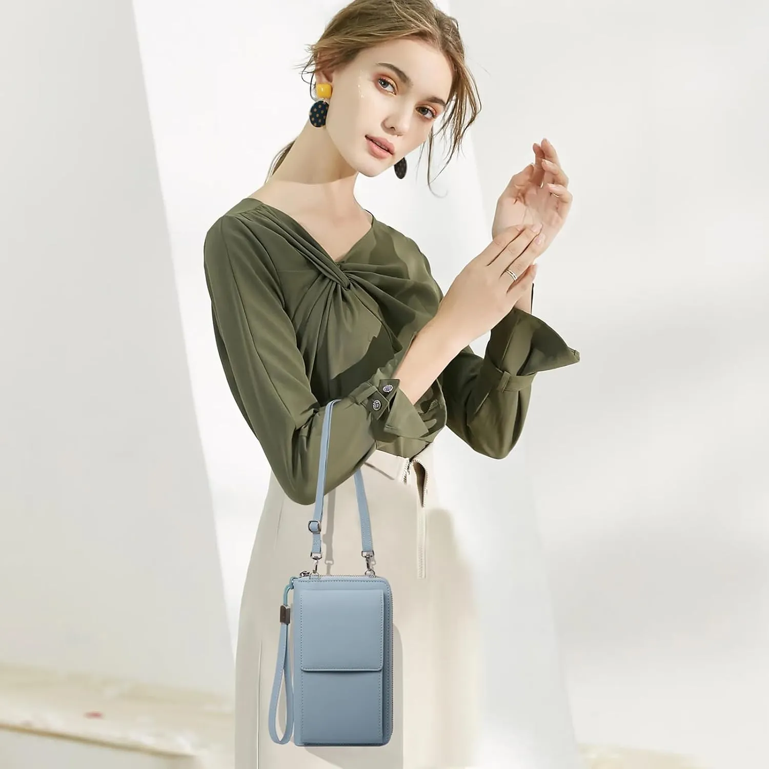 SENDEFN Small Crossbody Cell Phone Purse for Women Leather Cellphone Bags Wallet Purses with Multi Card Slots