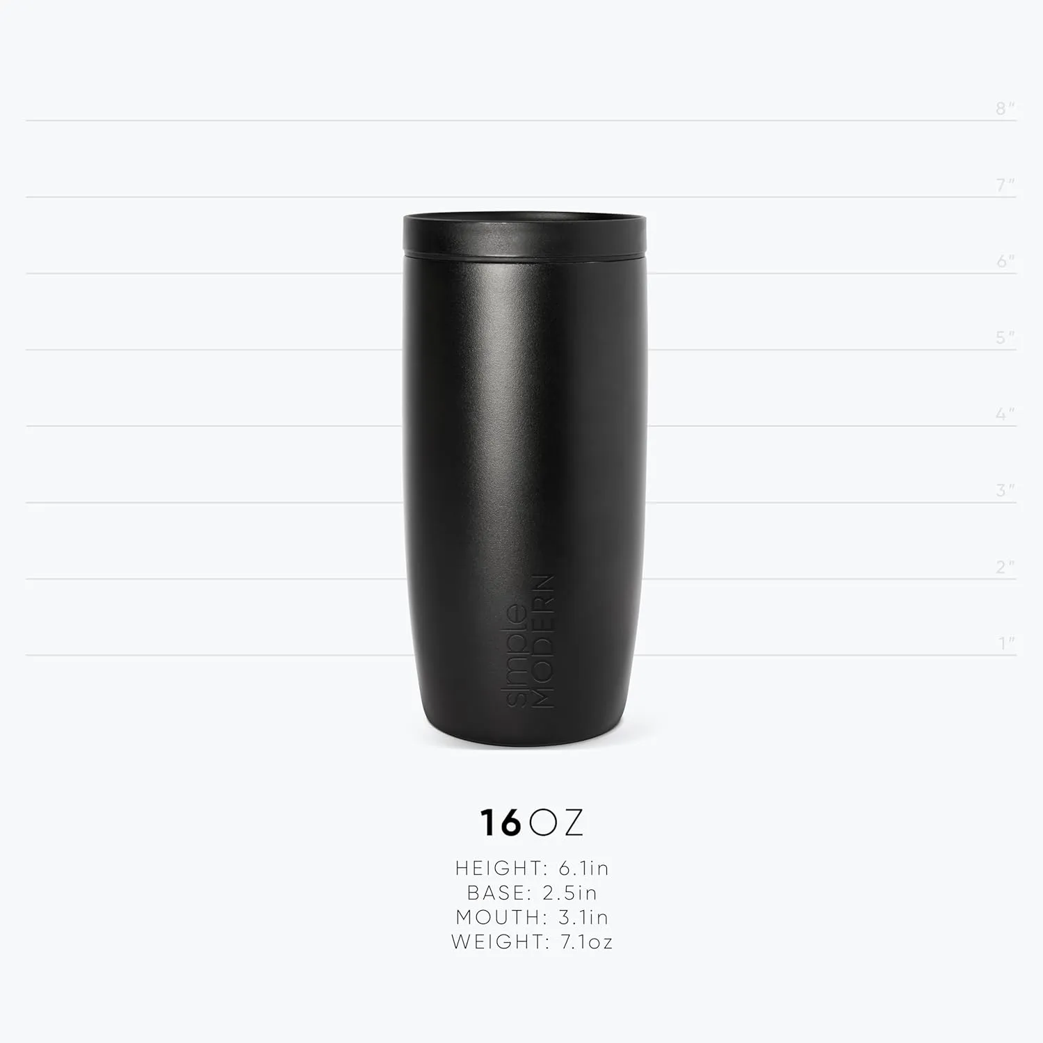 Simple Modern Travel Coffee Mug Tumbler with 360 Lid | Ceramic-Lined Insulated Stainless Steel Cold Brew Iced Coffee Cup | Gifts for Women Men Her Him | Voyager Signature | 16oz | Midnight Black