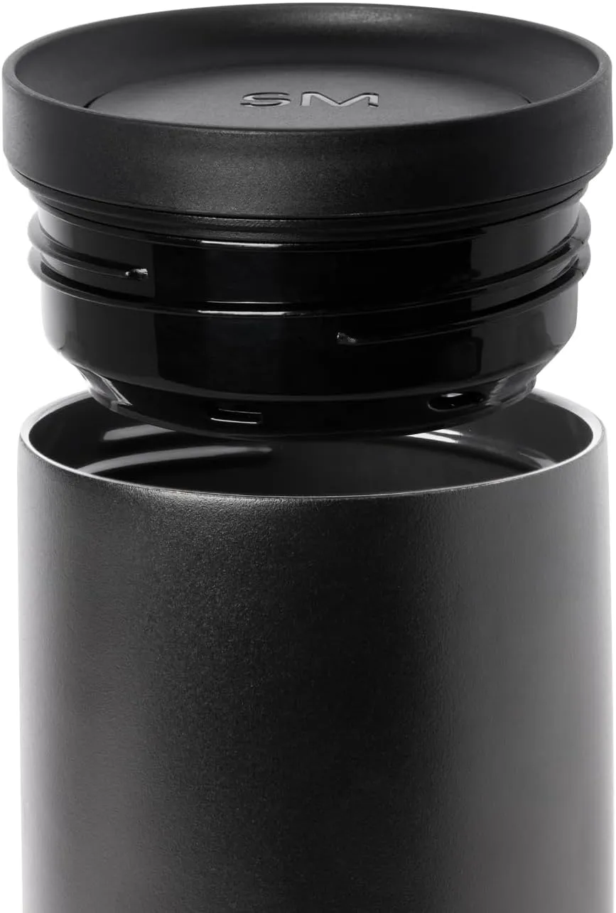 Simple Modern Travel Coffee Mug Tumbler with 360 Lid | Ceramic-Lined Insulated Stainless Steel Cold Brew Iced Coffee Cup | Gifts for Women Men Her Him | Voyager Signature | 16oz | Midnight Black