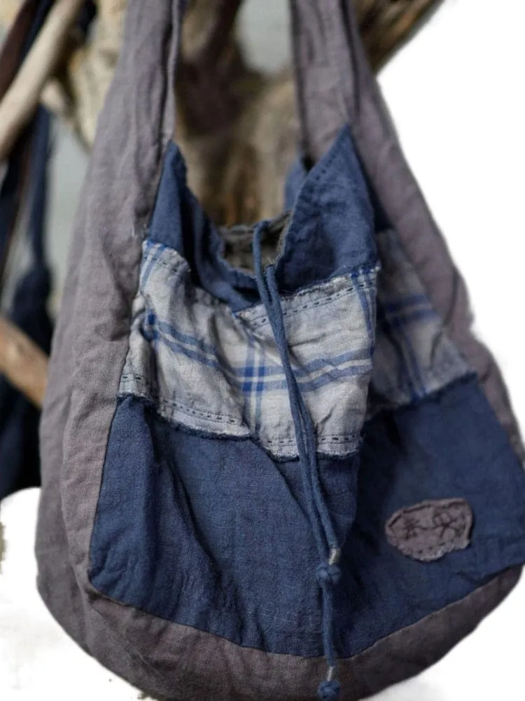Spliced Retro Flax Bag