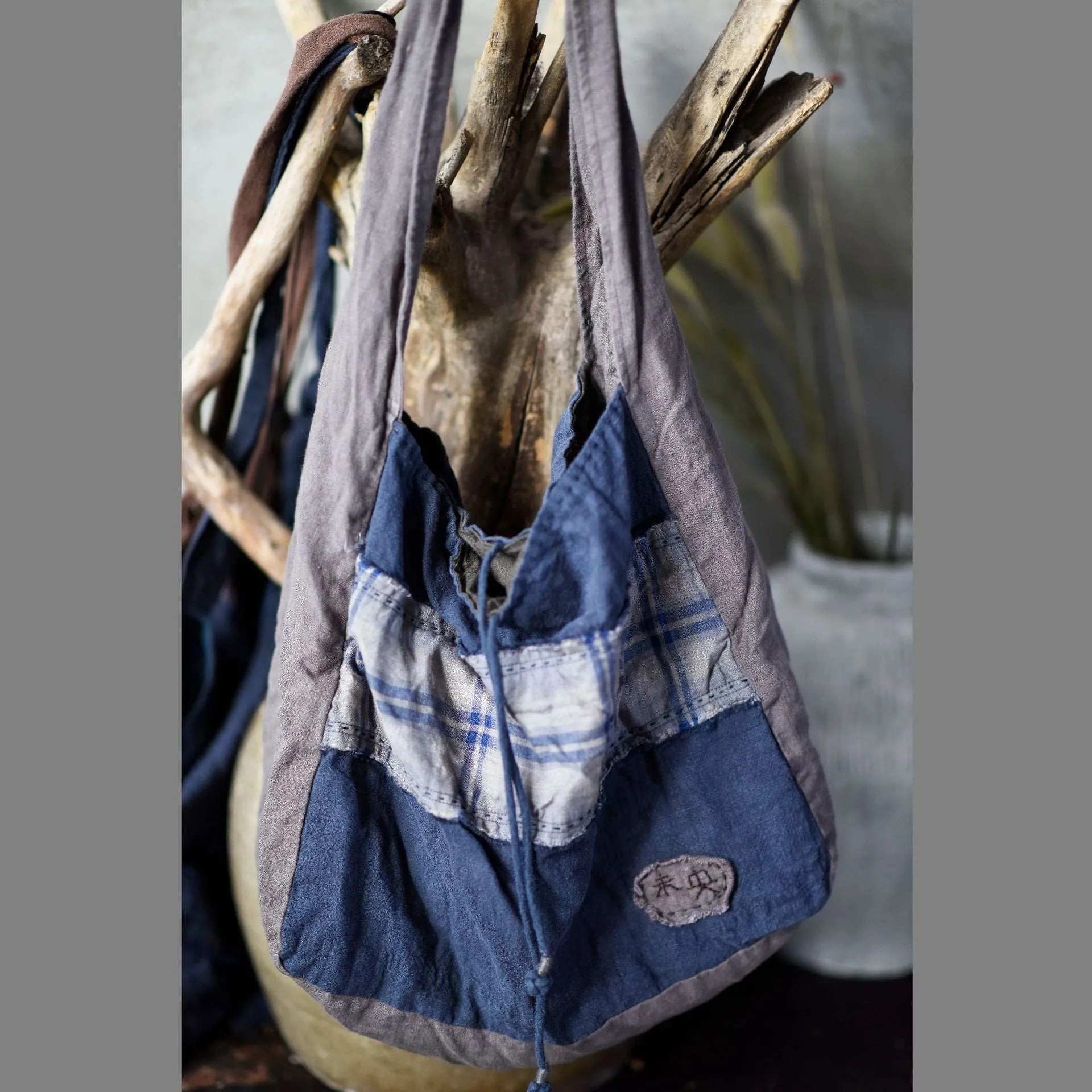 Spliced Retro Flax Bag