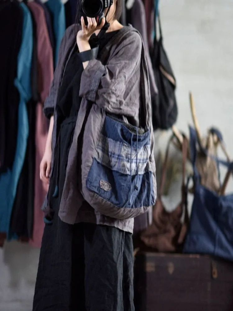 Spliced Retro Flax Bag