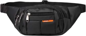 Sports Waist Packs Fanny Bag, Multiple Functions Hip Bum Chest Belly Back Bags with Adjustable Belt Strap for Men, Women Fit for Outdoor Events Like Hiking, Cycling, Running (Black)