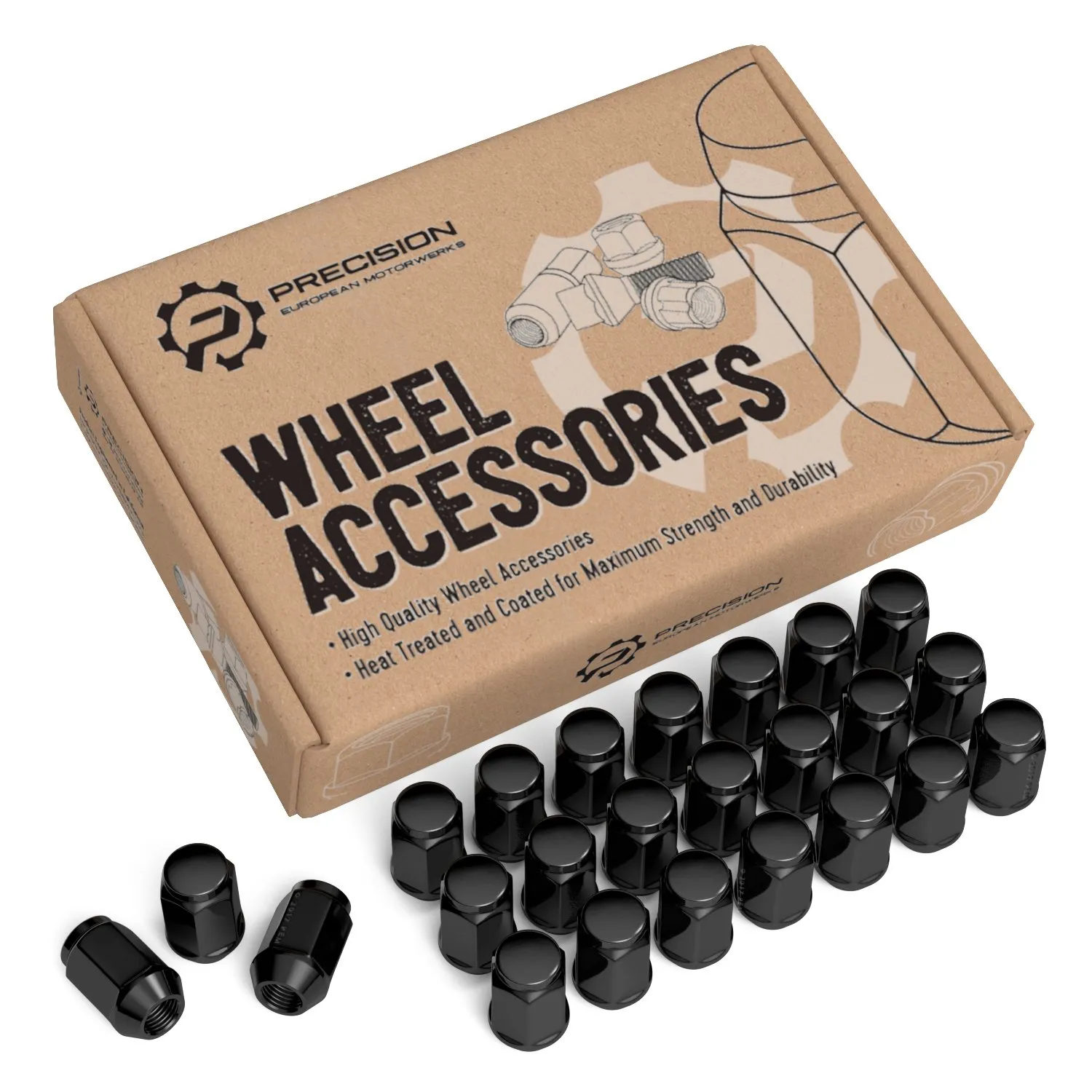 StanceMagic - 24pcs Black Bulge Lug Nuts, 7/16x20 Threads, Cone Taper Acorn Seat, Closed End, 1.4 inch Length, Compatible with Chevrolet Trucks K10 Jimmy K15 K1500 Pickup Suburban
