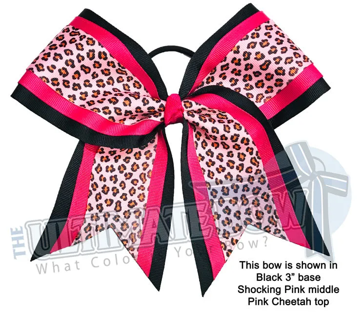 Superior Cheetah Cheer Bow | Animal Print Cheer Bow | Cheetah Cheerleading Bow