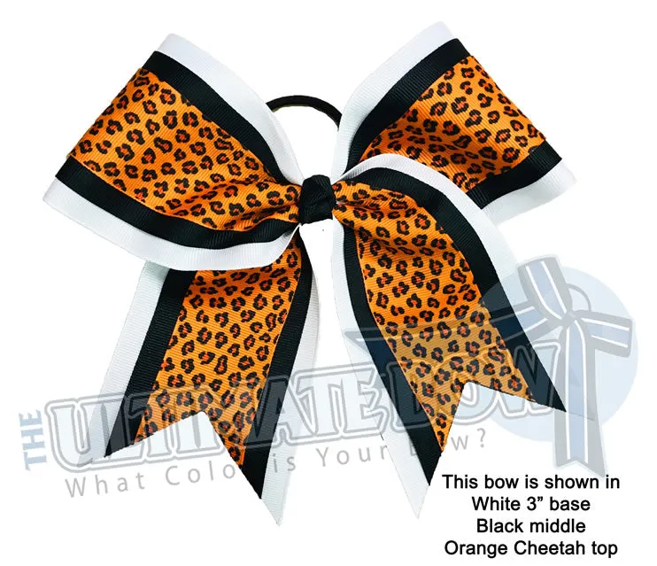 Superior Cheetah Cheer Bow | Animal Print Cheer Bow | Cheetah Cheerleading Bow
