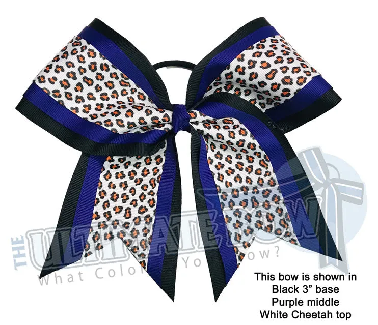 Superior Cheetah Cheer Bow | Animal Print Cheer Bow | Cheetah Cheerleading Bow