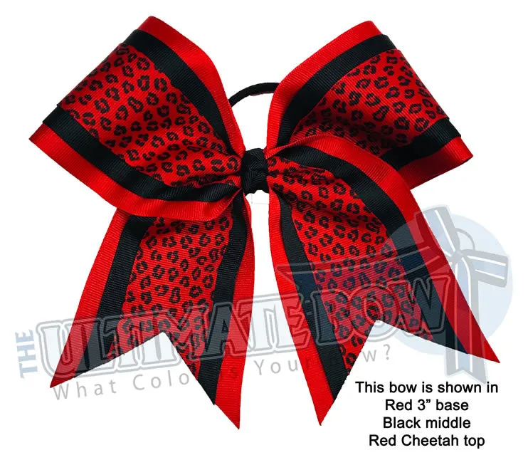 Superior Cheetah Cheer Bow | Animal Print Cheer Bow | Cheetah Cheerleading Bow