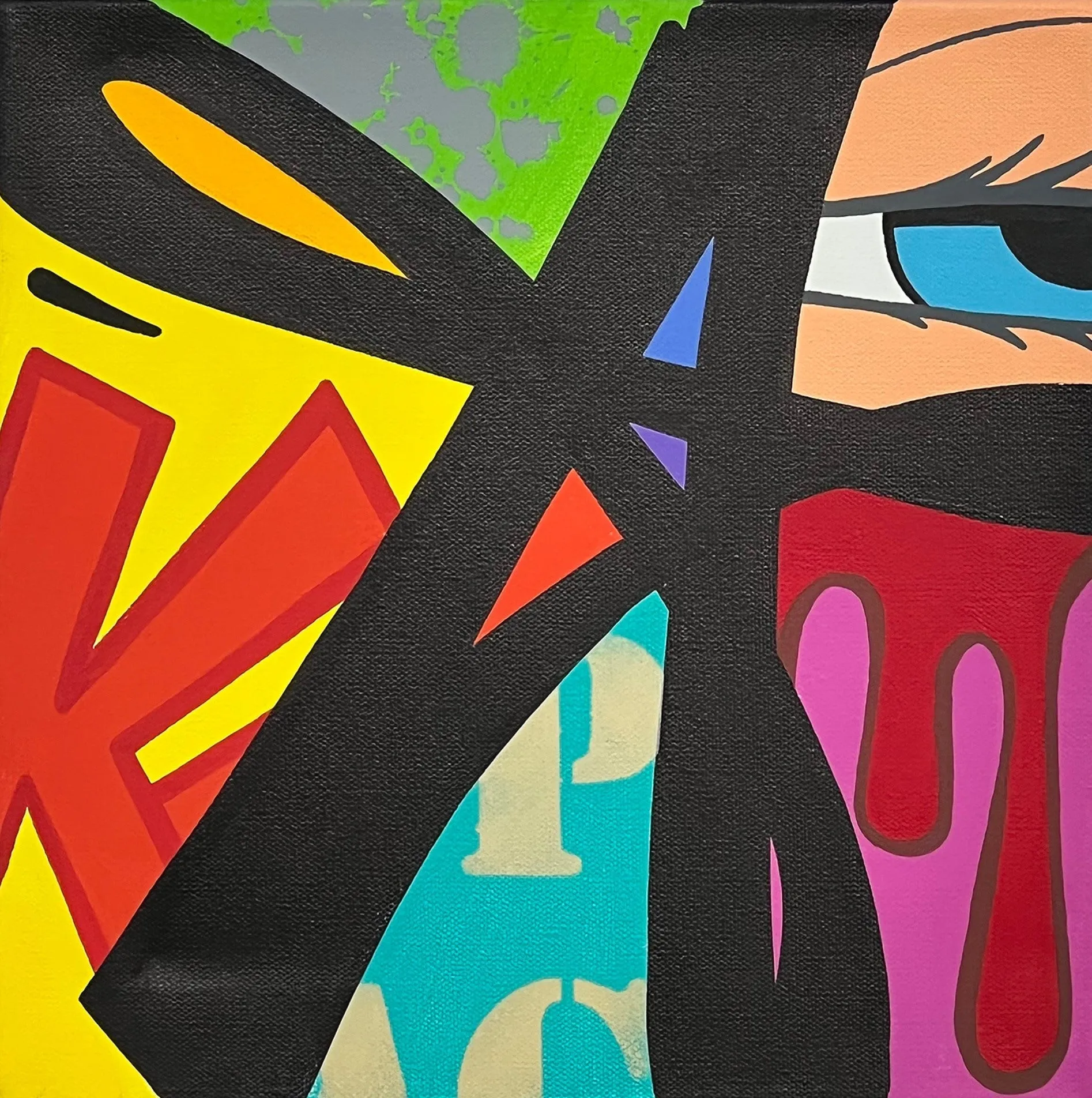 Untitled Canvas III Original Spray Paint Acrylic Painting by Crash- John Matos