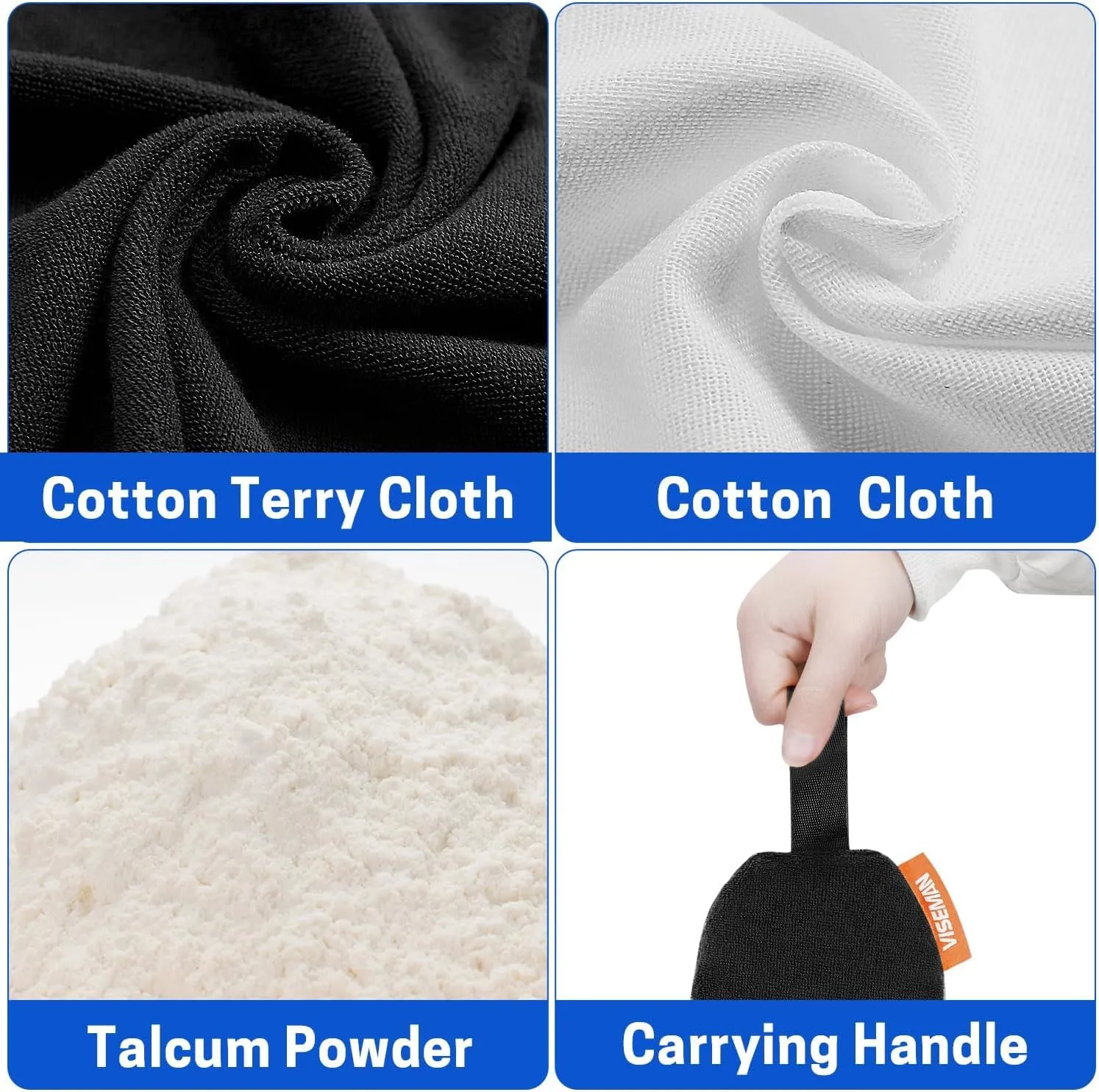 VISEMAN Bowling Grip Bag - Microfiber Grip Sack with Powder Bag for Drying Hands