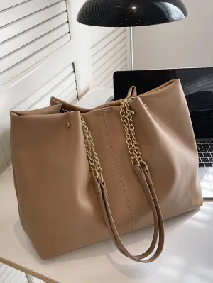 Vvsha Minimalist Chain Strap Shoulder Tote Bag   Women Tote Bags