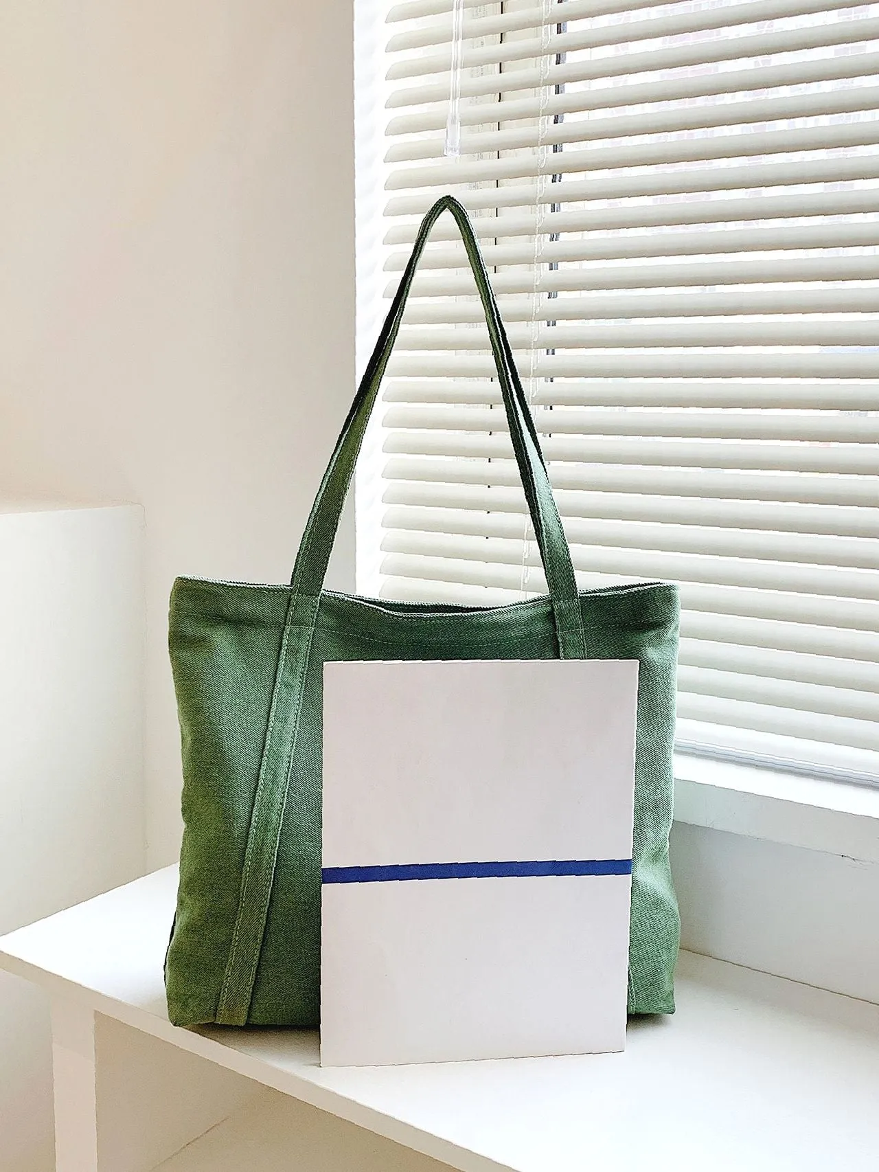 Vvsha Minimalist Denim Shoulder Tote Bag   Women Tote Bags