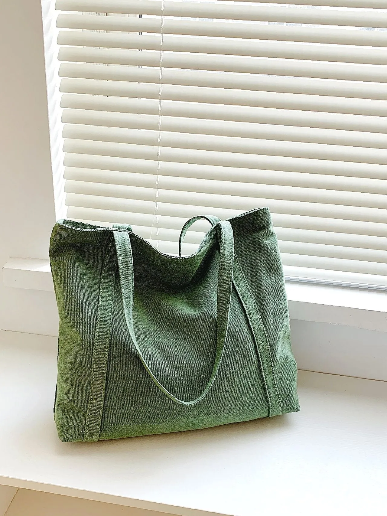 Vvsha Minimalist Denim Shoulder Tote Bag   Women Tote Bags