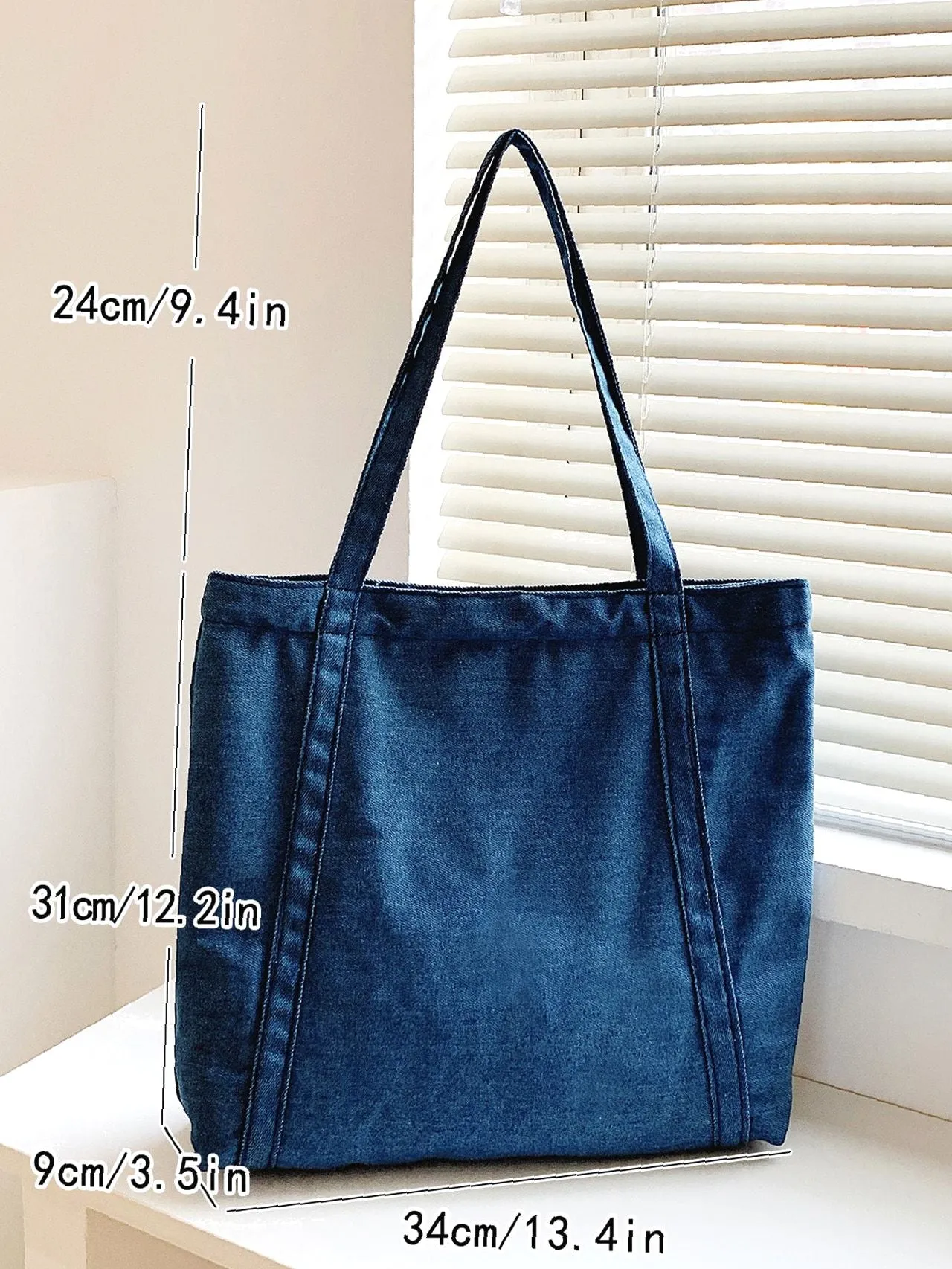 Vvsha Minimalist Denim Shoulder Tote Bag   Women Tote Bags
