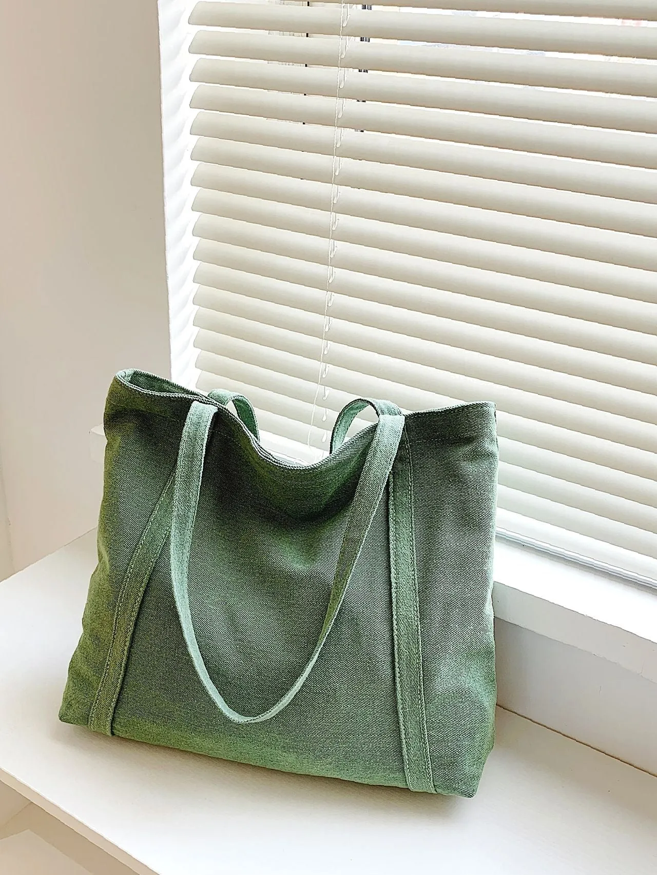 Vvsha Minimalist Denim Shoulder Tote Bag   Women Tote Bags